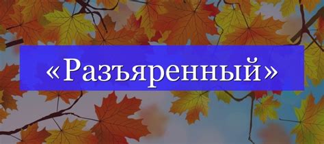 Происхождение слова "разъяренный"
