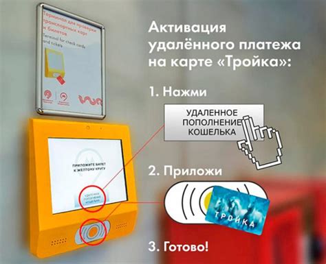 Процесс пополнения карты тройка