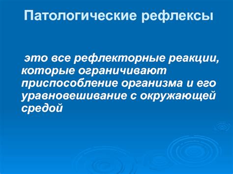 Рефлекторные реакции организма