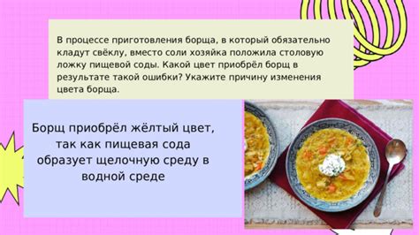 Роль ингредиентов в процессе потери цвета борща