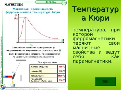 Эффект Кюри и критическая температура парамагнетика